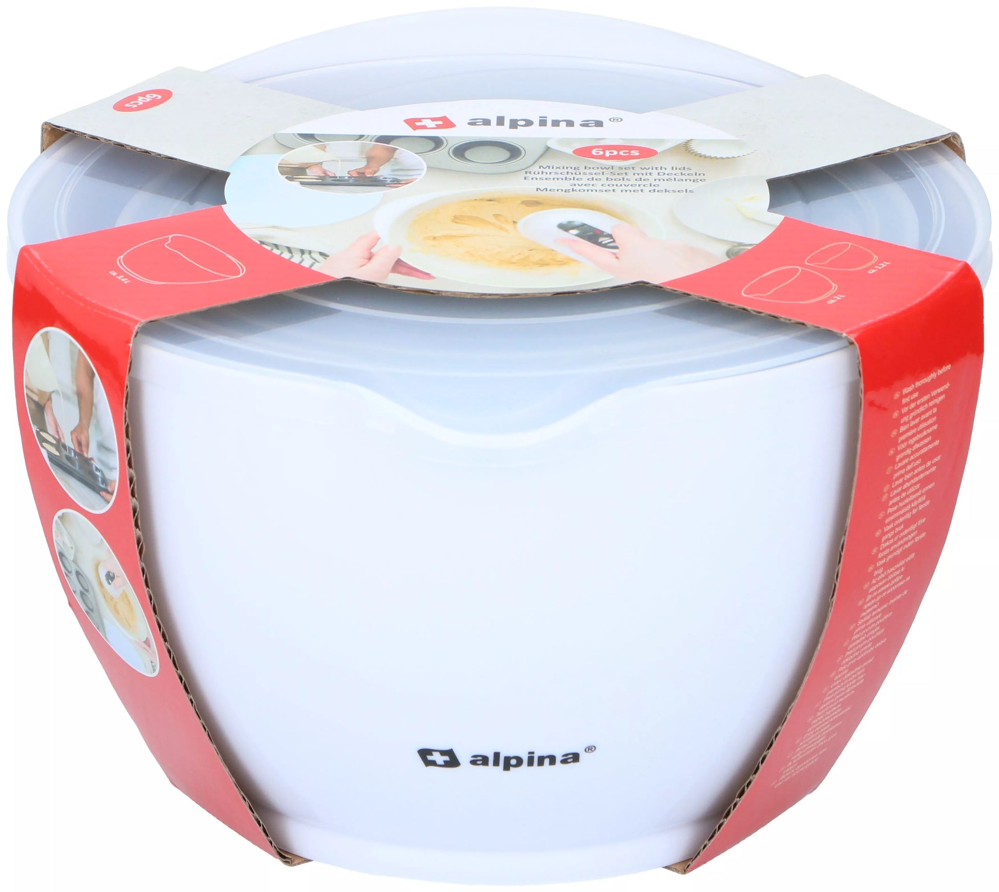 ALPINA maišymo dubenų rinkinys su dangčiais, 1,2 / 2 / 3,4 l 871125217978