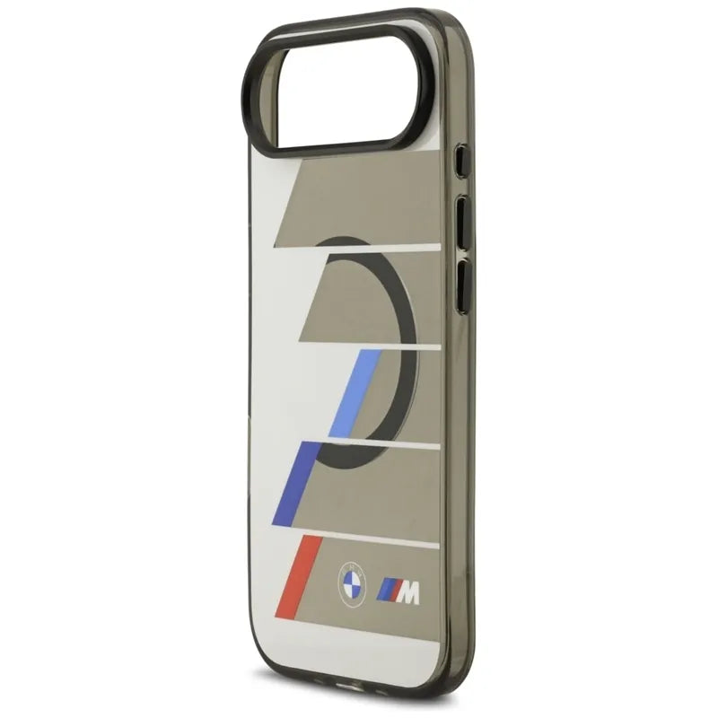 BMW M IML Metal Buttons Tricolor Lines MagSafe – dėklas iPhone Air (antracito spalvos)