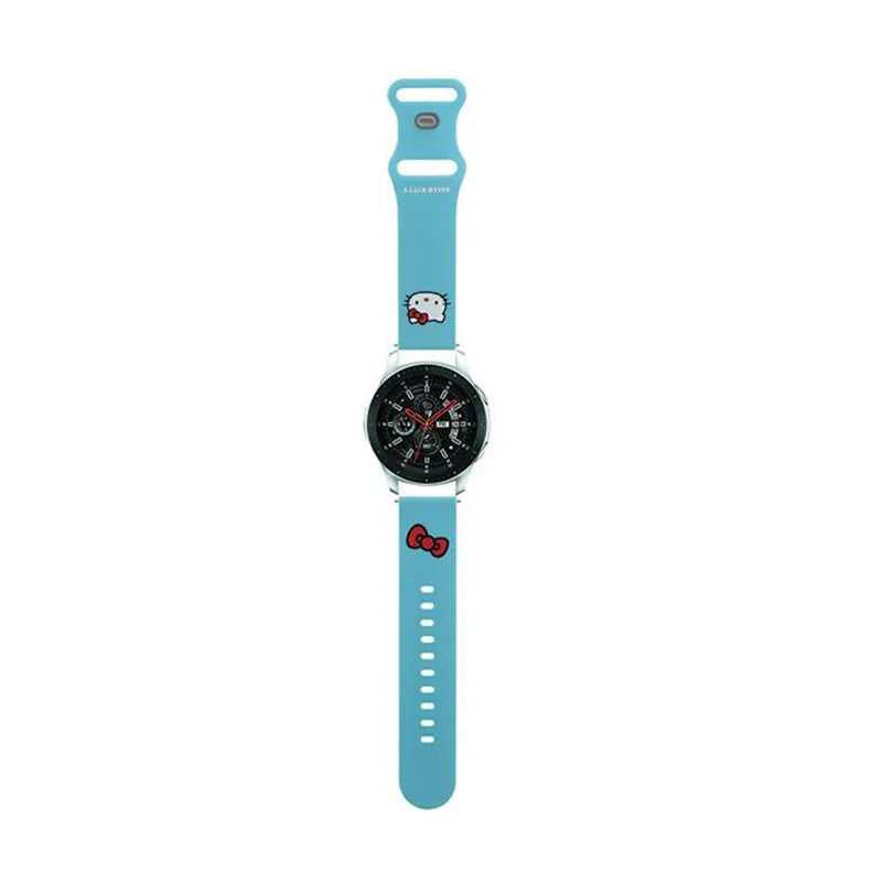 Hello Kitty Silicone Kitty Head – universalus dirželis 22 mm išmaniajam laikrodžiui (mėlynas)