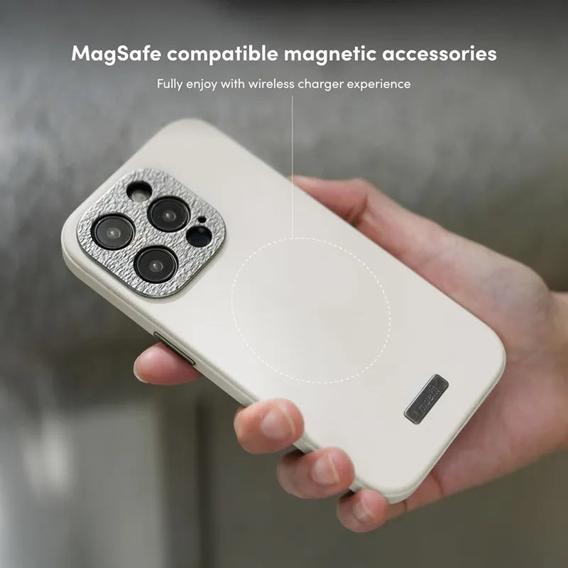 Moshi Napa MagSafe – odinis dėklas „iPhone 15 Pro Max“ (Eggnog White)
