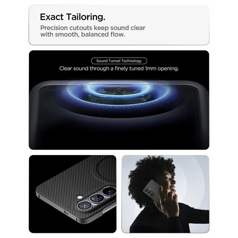 Spigen Airskin Aramid dėklas, skirtas Samsung Galaxy S26 (juodas)