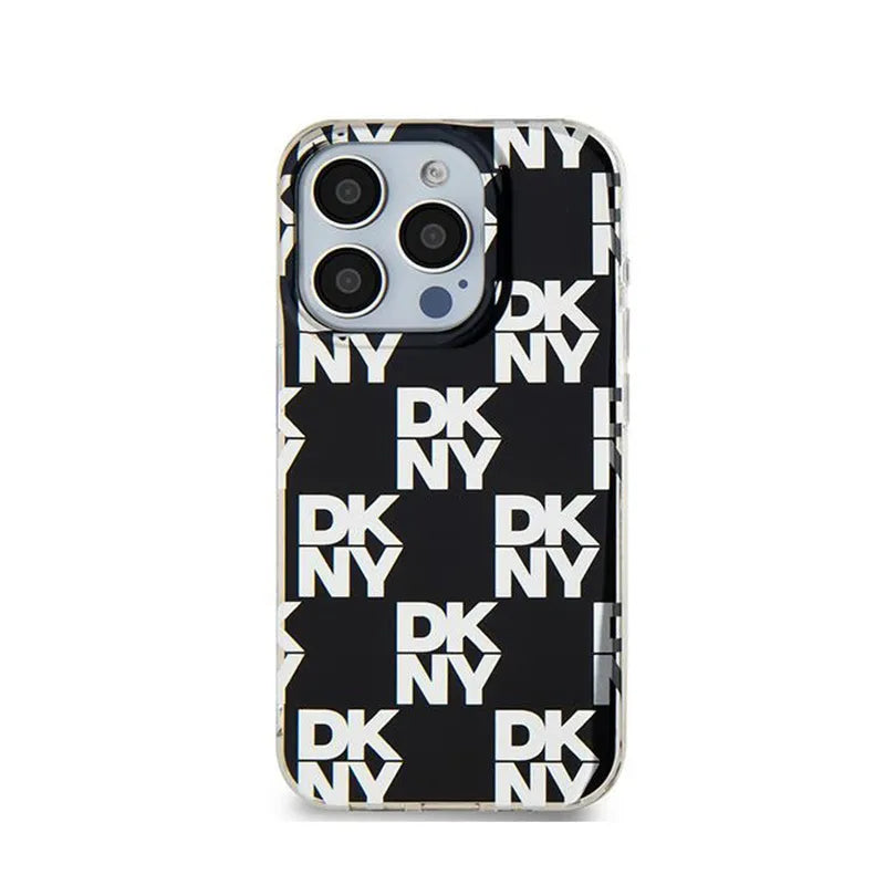 DKNY IML Checkered Mono Pattern – dėklas iPhone 15 Pro Max (juodas)