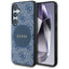 Guess 4G Round Patch Classic Logo MagSafe – dėklas Samsung Galaxy S25+ (mėlynas)