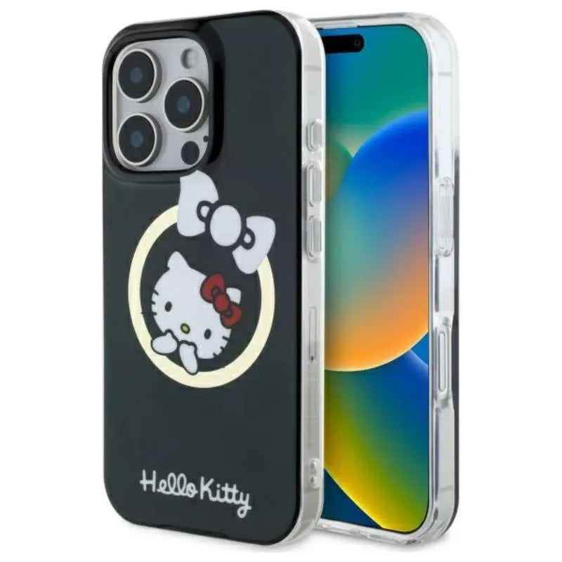 Hello Kitty IML Fun Bow MagSafe – Dėklas iPhone 16 Pro Max (juodas)