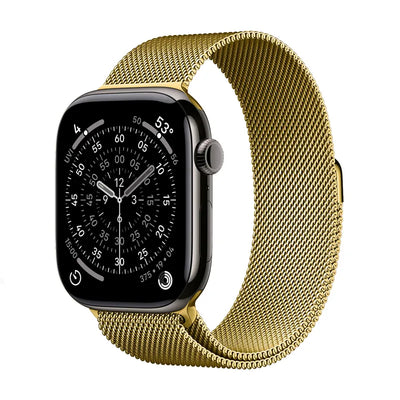 Crong Milano Steel – nerūdijančio plieno apyrankė Apple Watch 44/45/46/49 mm (auksinė)