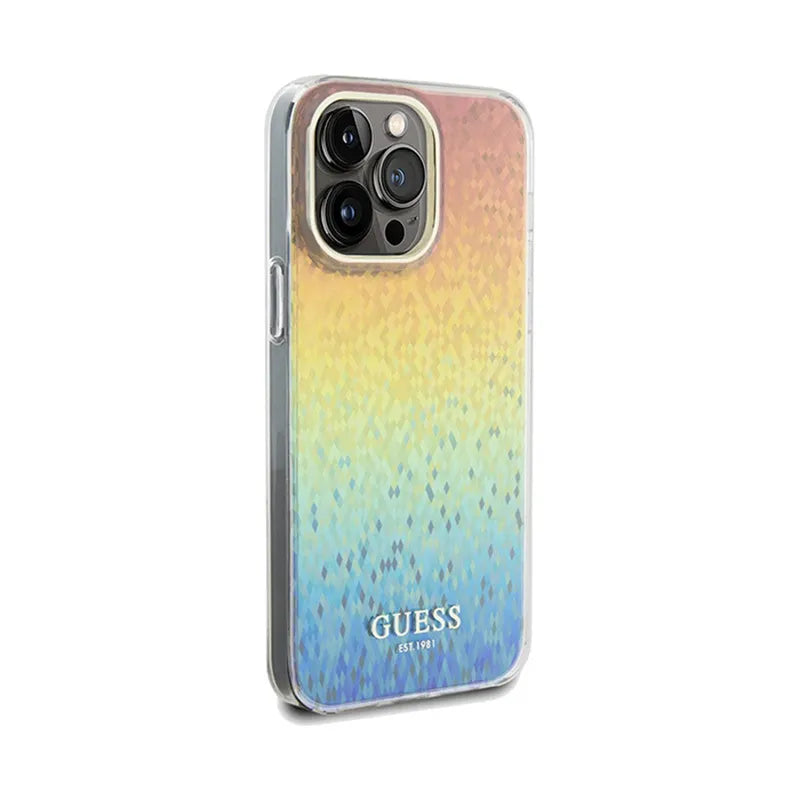 Guess IML Faceted Mirror Disco Iridescent - Dėklas iPhone 13 Pro Max (vaivorykštinis)