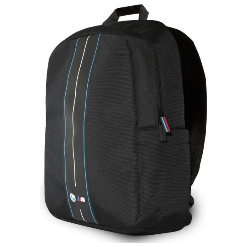 BMW Nylon Blue Stripe – kuprinė nešiojamam kompiuteriui 16" (juoda)