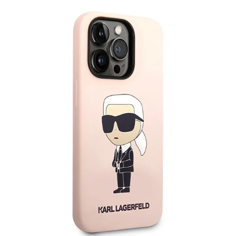 Karl Lagerfeld Silicone NFT Ikonik MagSafe - dėklas iPhone 14 Pro Max (rožinis)