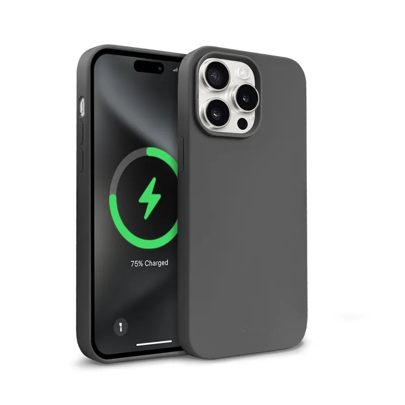 „Crong Color Cover Magnetic“ – „iPhone 15 Pro Max MagSafe“ dėklas (titano spalvos)