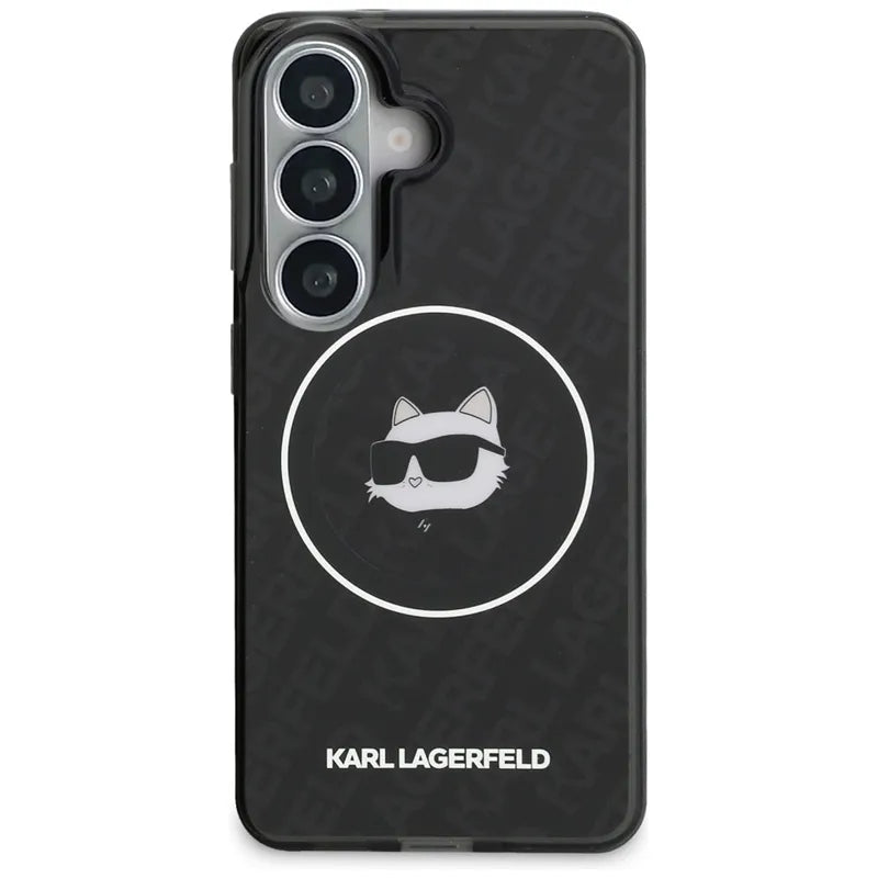 Karl Lagerfeld IML Repeated Choupette MagSafe – Samsung Galaxy S26 dėklas (juodas)