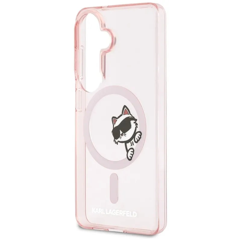 Karl Lagerfeld IML Peekaboo Choupette MagSafe – Samsung Galaxy S26 dėklas (rožinis)