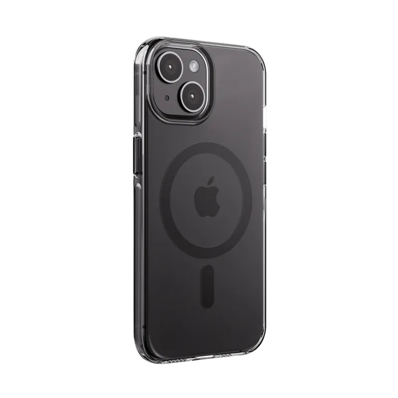 Crong Clear MAG Pro – iPhone 15 MagSafe dėklas (juodas)