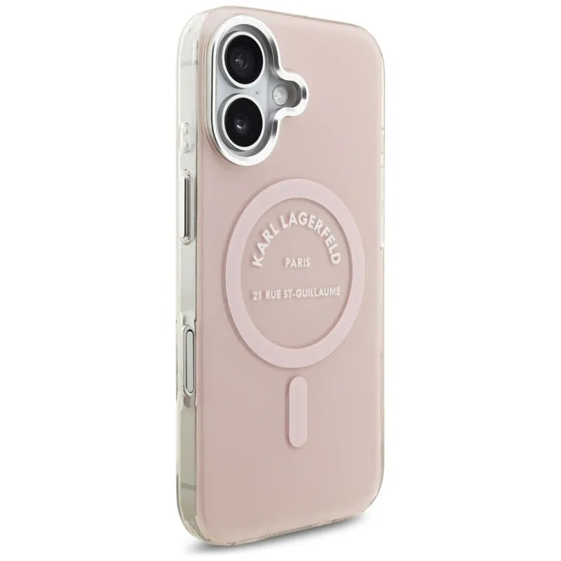 Karl Lagerfeld IML Karl RSG Logo MagSafe – dėklas iPhone 17 (rožinis)