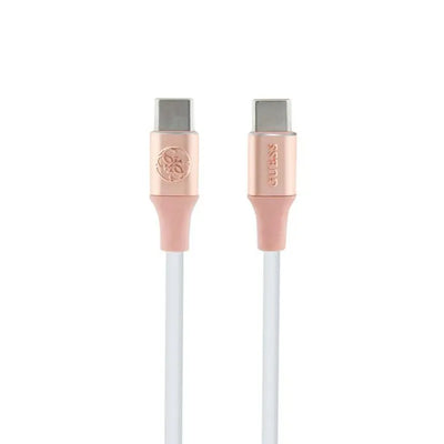 „Guess“ Ebossed Logo – USB-C į USB-C greitojo įkrovimo laidas 1,5 m (rožinis)