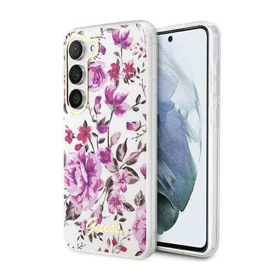 „Guess Flower Collection“ – dėklas Samsung Galaxy S23+ (baltas)