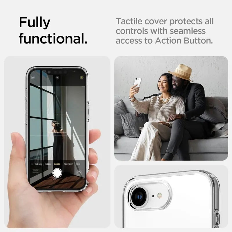 Spigen Liquid Crystal Mag MagSafe – dėklas iPhone 17e / 16e (skaidrus)