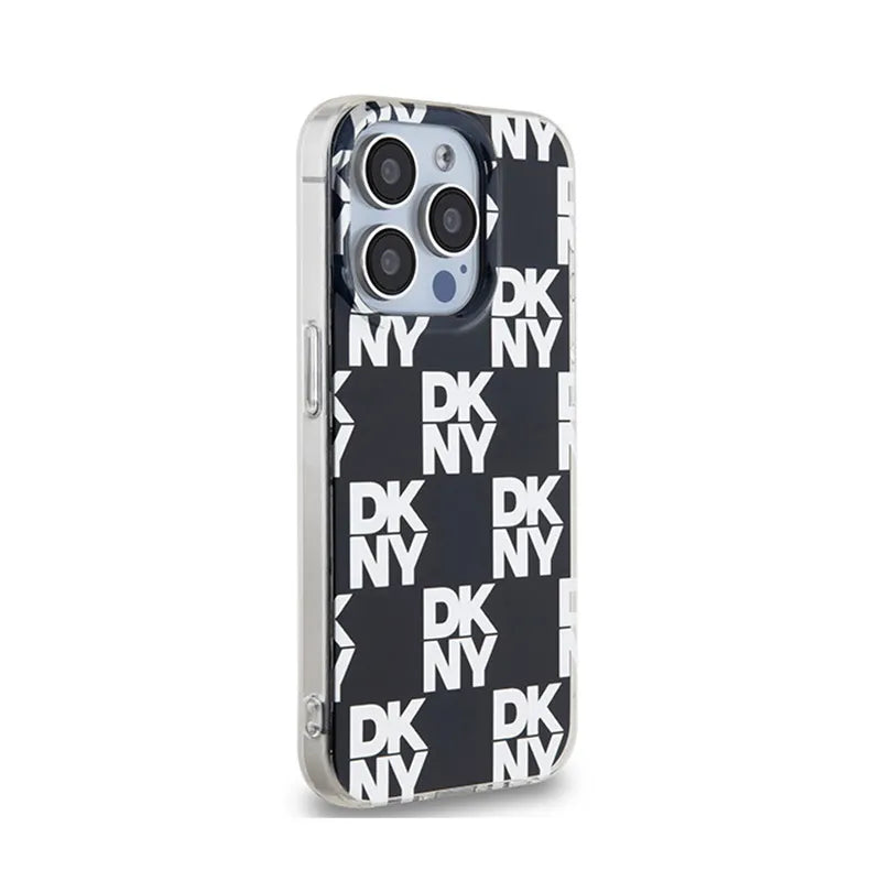 DKNY IML Checkered Mono Pattern – dėklas iPhone 15 Pro Max (juodas)