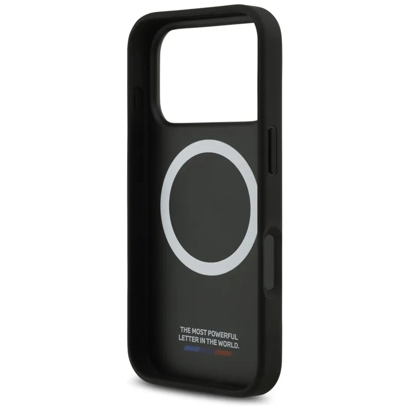 BMW M Carbon Tricolor Line MagSafe – dėklas iPhone 17 Pro (juodas)