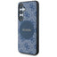 Guess 4G Round Patch Classic Logo MagSafe – dėklas Samsung Galaxy S25+ (mėlynas)
