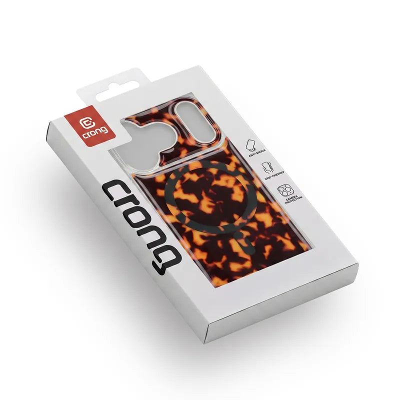 Crong Deluxe MAG Cover – iPhone 17 Pro MagSafe dėklas (Tortoise)