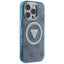 Guess IML Metal Glitter 4G Circle Triangle MagSafe – Dėklas iPhone 16 Pro (mėlynas)