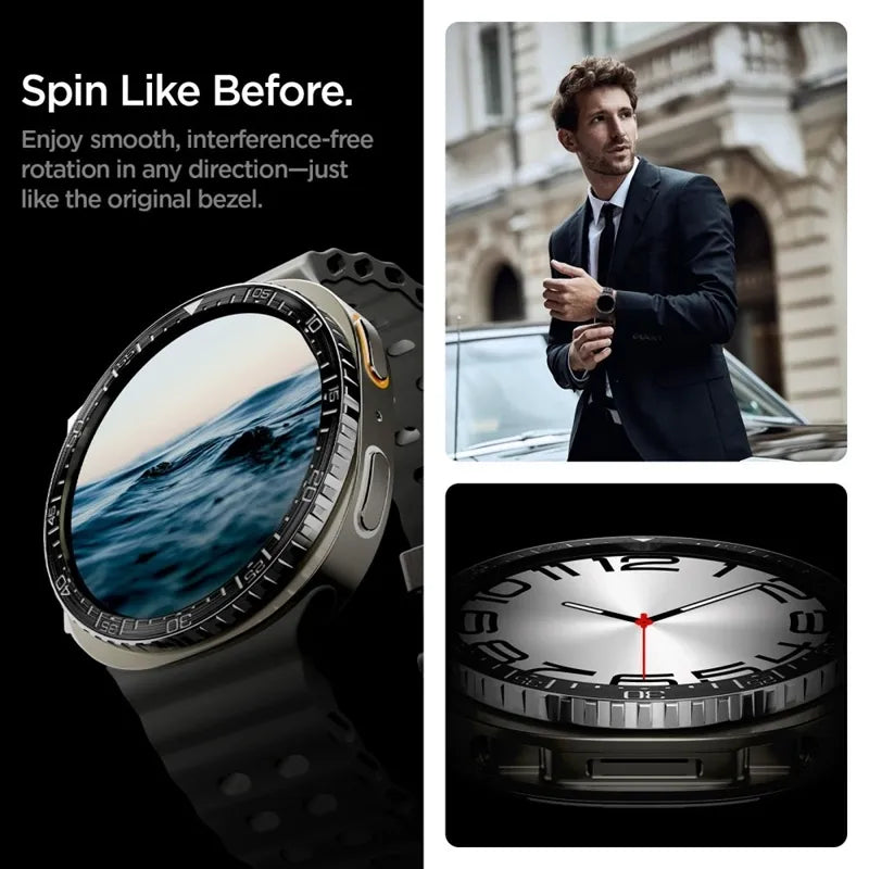 Spigen Bezel Tune Diver – Apsauginis korpusas / rėmelis Samsung Galaxy Watch 8 44 mm (grafito spalvos)