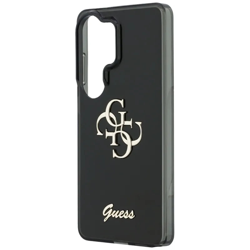 Guess IML Big Metal 4G Script – dėklas Samsung Galaxy S26 Ultra (juodas)