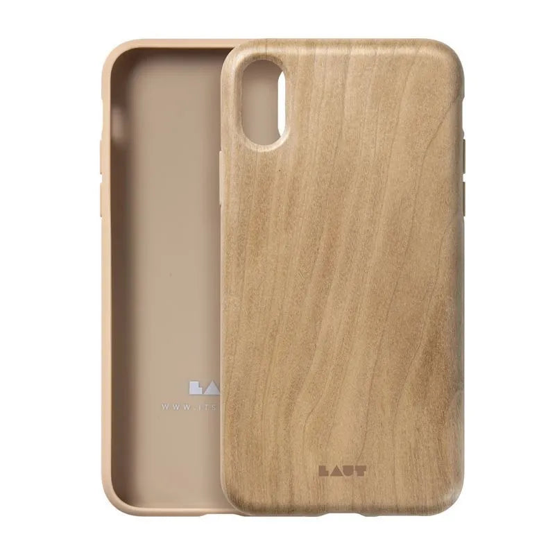 Laut PINNACLE - Dėklas iPhone XR su natūralia mediena (vyšnios mediena)