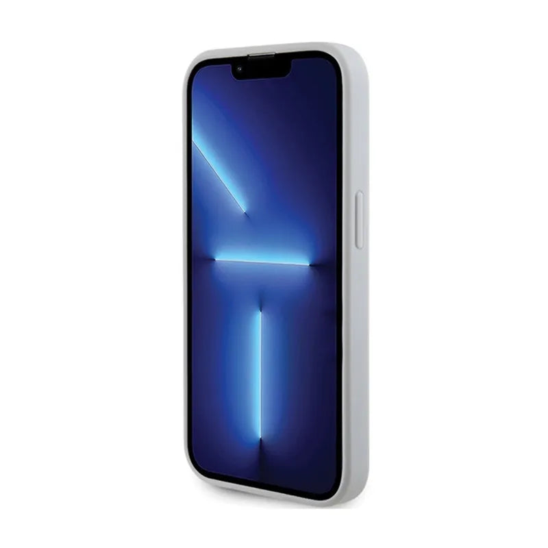 Guess 4G Strass Metal Logo - dėklas iPhone 15 Pro (sidabrinis)