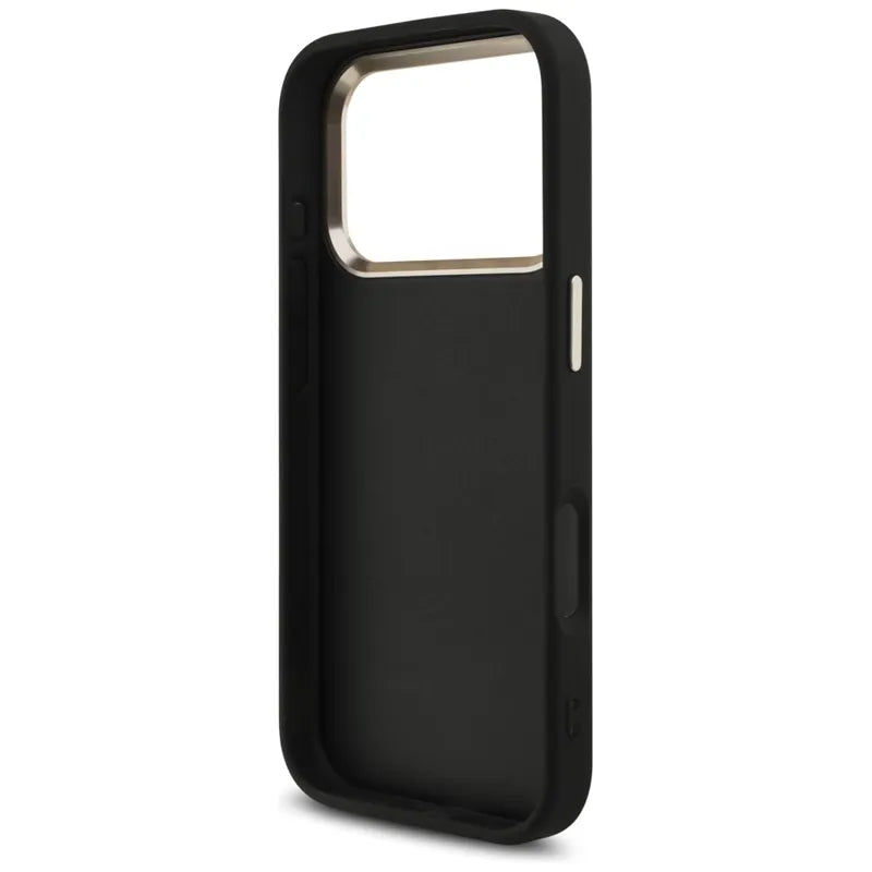 Guess 4G Big 4G Classic Logo – dėklas iPhone 17 Pro (juodas / auksinis)