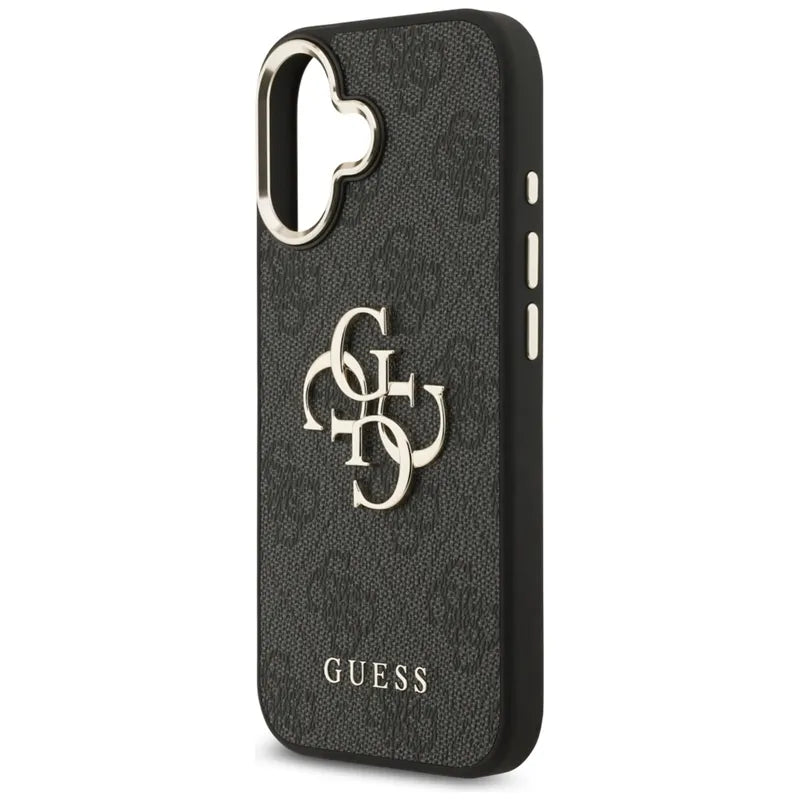Guess 4G Big 4G Classic Logo – dėklas iPhone 17 (juodas / auksinis)