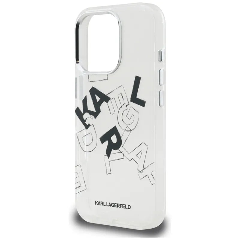 Karl Lagerfeld IML Sketched Graphic – dėklas iPhone 16 Pro (skaidrus)
