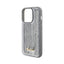 Guess Sequin Script Metal – dėklas „iPhone 15 Pro“ (sidabrinis)