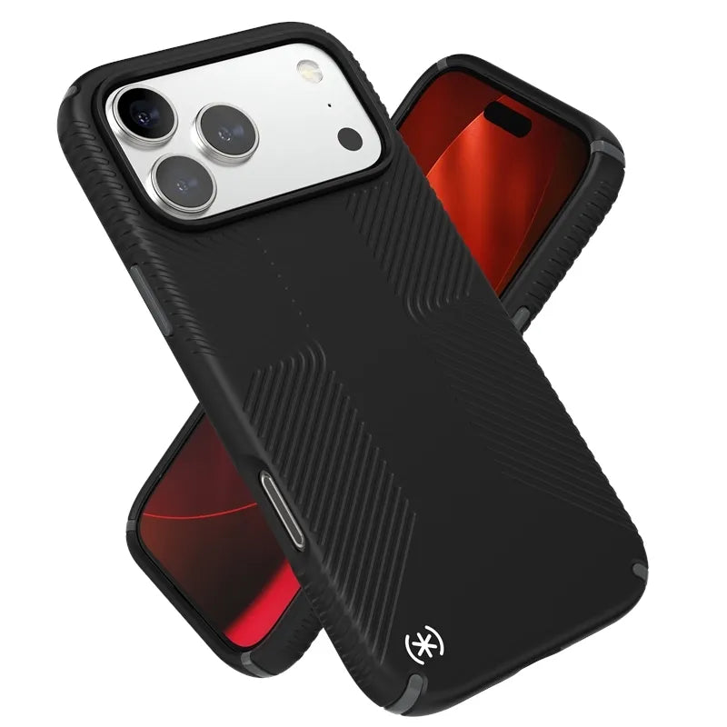 Speck Presidio2 Grip MagSafe – iPhone 17 Pro Max dėklas (juodas / pilkas / baltas)