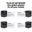 Crong One World kelioninis adapteris – universalus GaN kelioninis adapteris 45W UK/EU/US/AU (juodas)