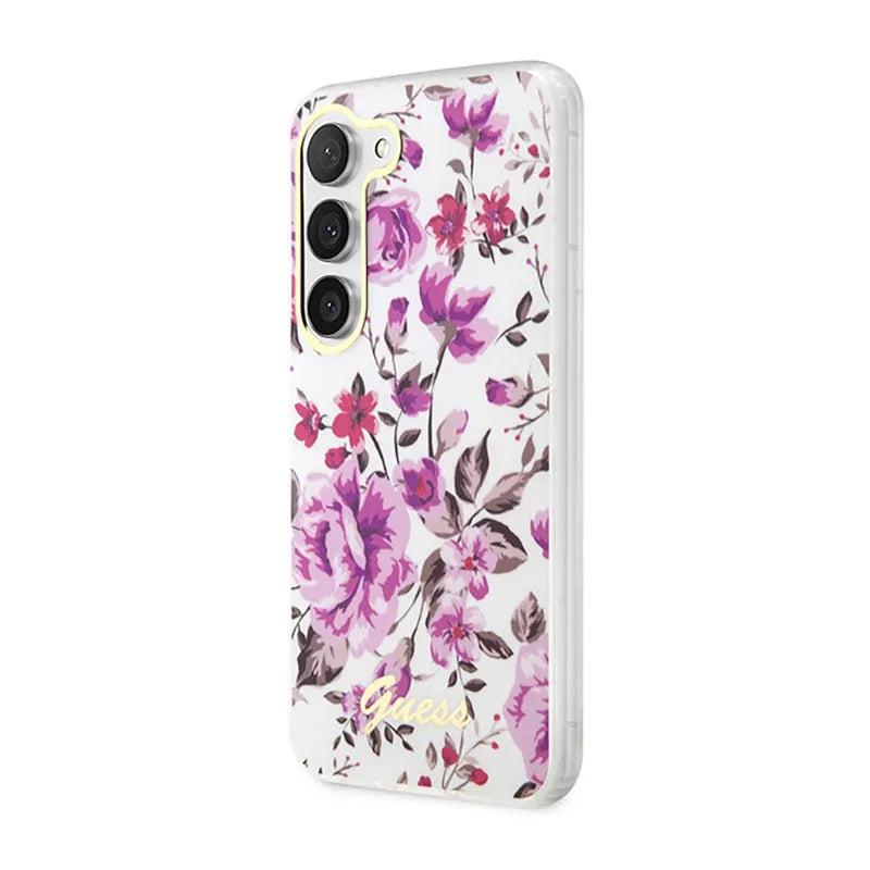 „Guess Flower Collection“ – dėklas Samsung Galaxy S23+ (baltas)