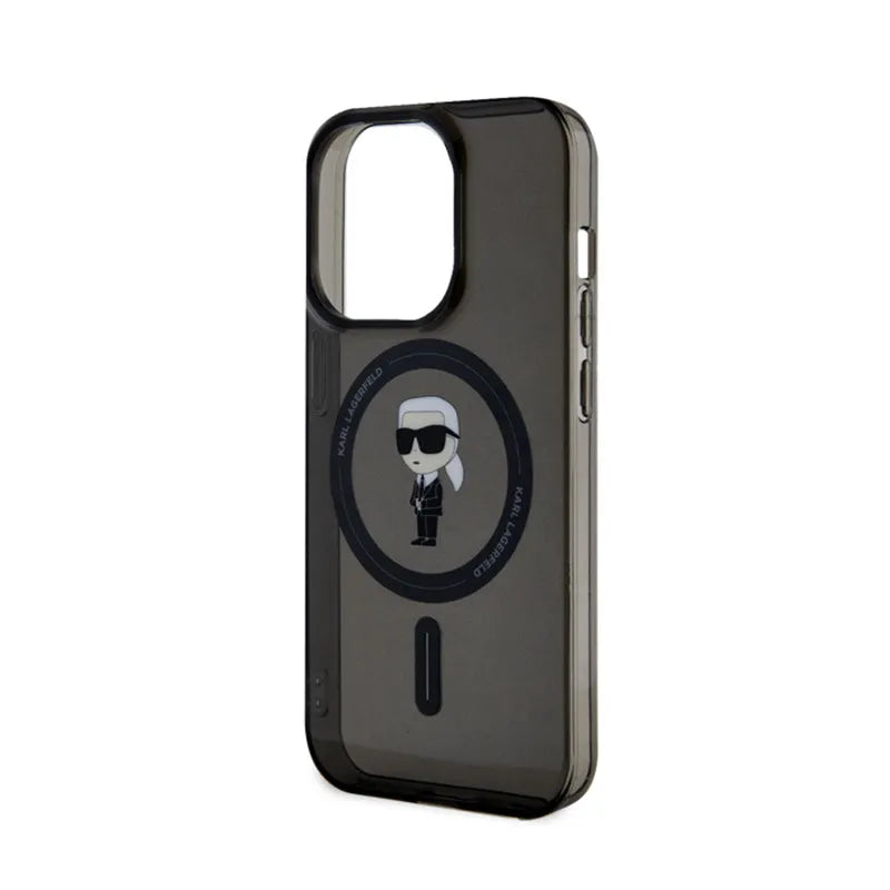 Karl Lagerfeld IML Ikonik MagSafe – dėklas iPhone 15 Pro (juodas)