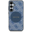 Guess 4G Round Patch Classic Logo MagSafe – dėklas Samsung Galaxy S25+ (mėlynas)