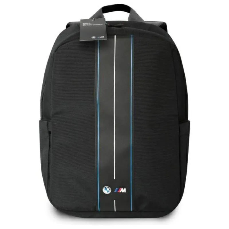 BMW Nylon Blue Stripe – kuprinė nešiojamam kompiuteriui 16" (juoda)