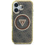 Guess IML Metal Glitter 4G Circle Triangle MagSafe – Dėklas iPhone 16 (rudas)