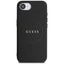 Guess Grained Ring MagSafe – dėklas iPhone 16e (juodas)