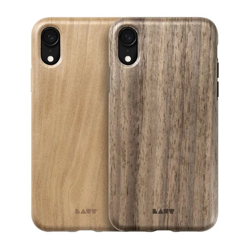 Laut PINNACLE - Dėklas iPhone XR su natūralia mediena (vyšnios mediena)