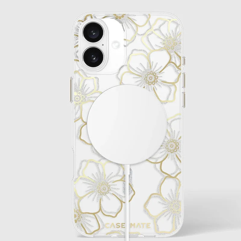 Case-Mate Floral Gems MagSafe – dėklas „iPhone 16 Plus“ (auksinis)