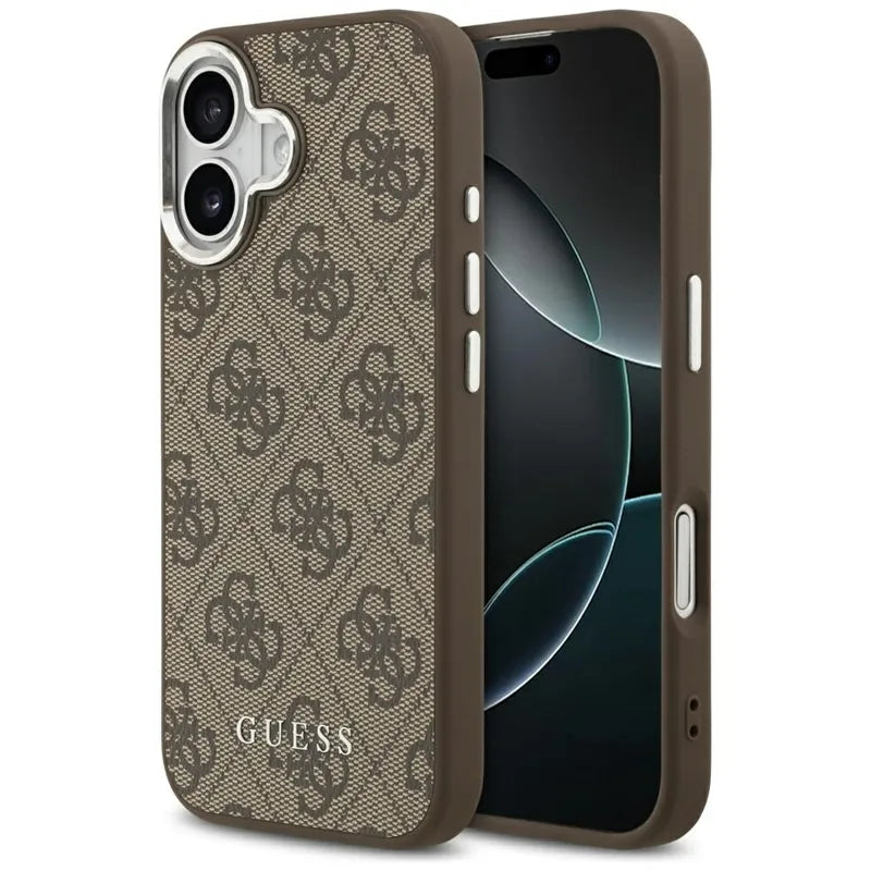 Guess 4G Classic Logo MagSafe - iPhone 17 dėklas (rudos spalvos)