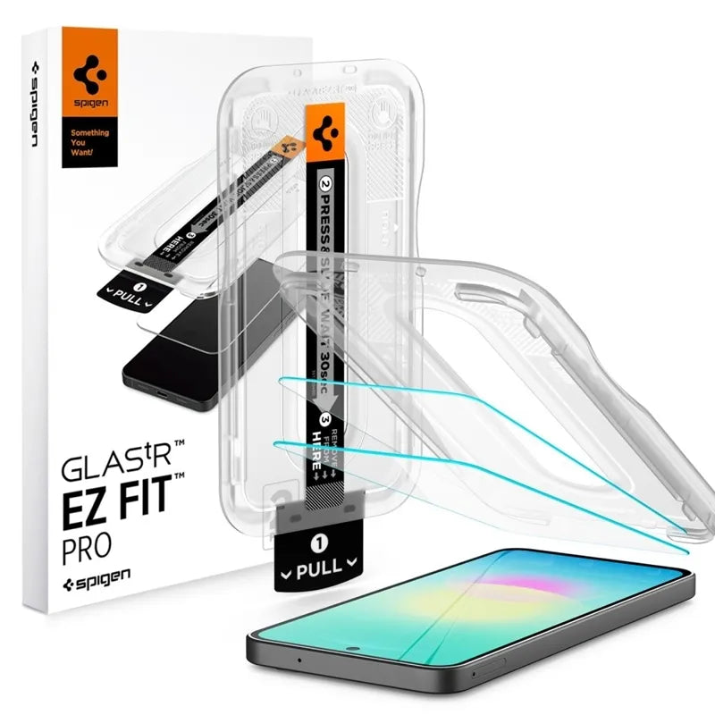 Spigen GLAS.TR EZ Fit Pro 2-Pack – grūdintas stiklas, skirtas Samsung Galaxy A27 5G (2 vnt.)