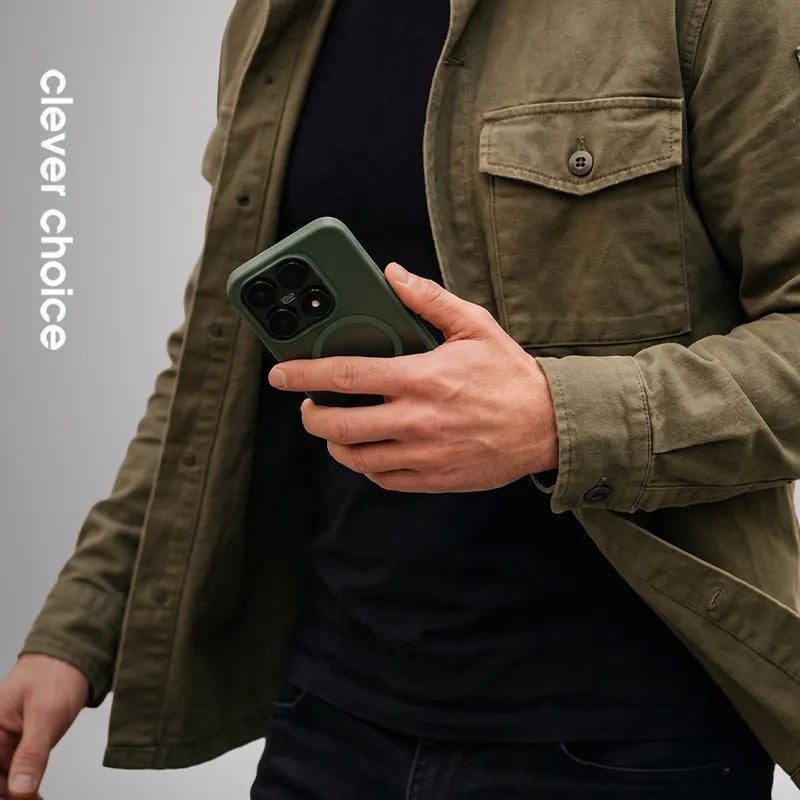 Crong Hybrid Matte Magnetic – Xiaomi 17 MagSafe dėklas (žalias)