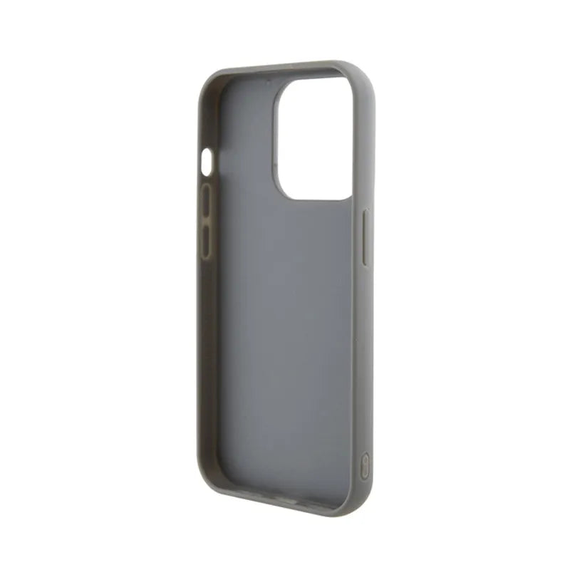Guess Sequin Script Metal – dėklas „iPhone 15 Pro“ (sidabrinis)