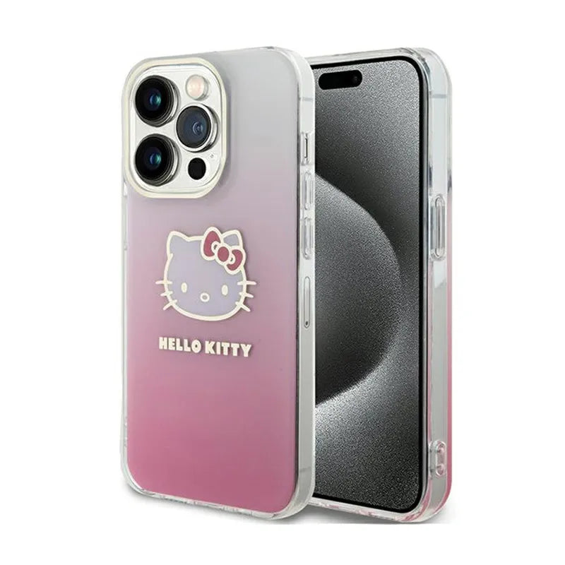 Hello Kitty IML Gradient Electrop Kitty Head - iPhone 15 Pro Max dėklas (rožinis)