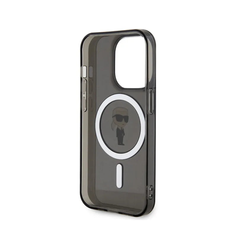 Karl Lagerfeld IML Ikonik MagSafe – dėklas iPhone 15 Pro (juodas)