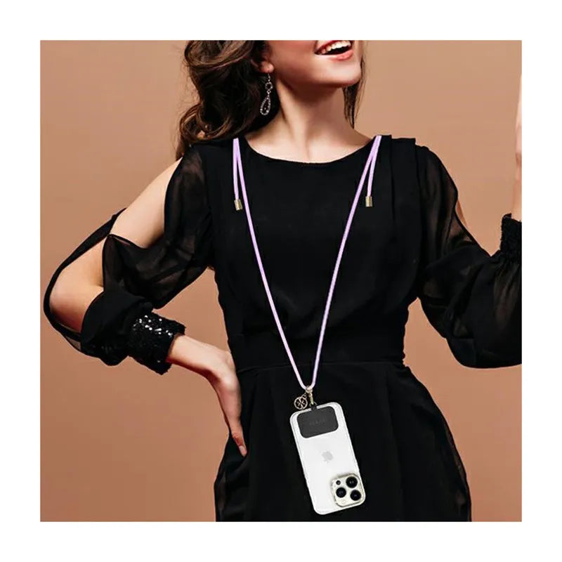 Guess CBDY Cord Nylon 4G Metal Charm - Universalus telefono dirželis (alyvinės spalvos)